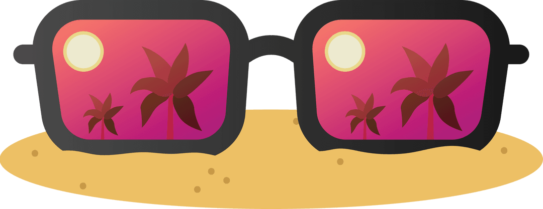 Summer Vibe Sunglasses Illustration on Transparent Background