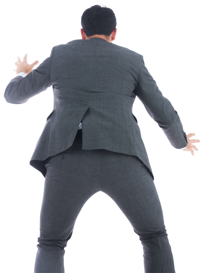 Biracial Businessman Viewed from Behind on Transparent Background - Download Free Stock Images Pikwizard.com