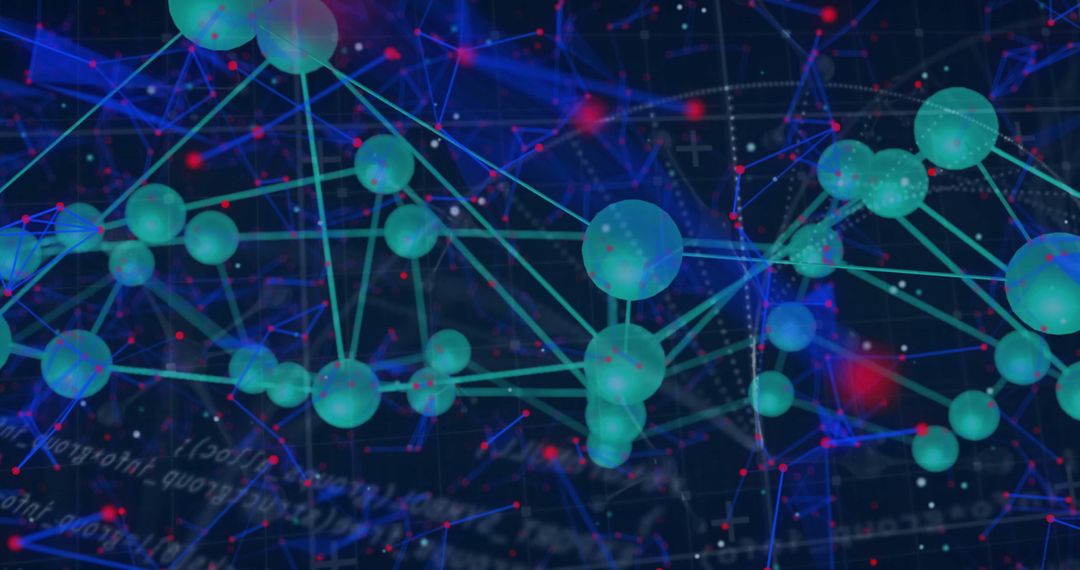Futuristic Network with Digital Spheres and Lines