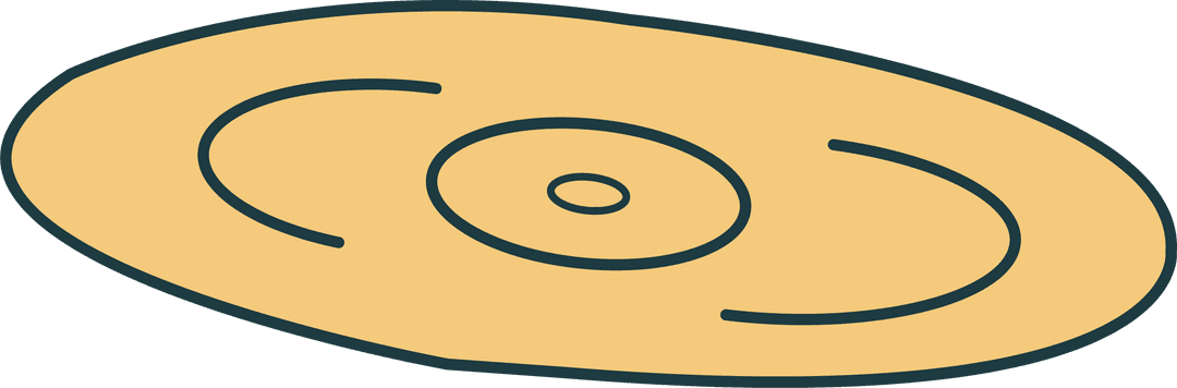 Stylized Beige Oval with Concentric Rings on Transparent Background