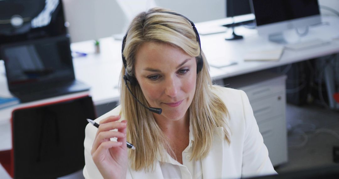 Professional Support Agent Assisting in Modern Office