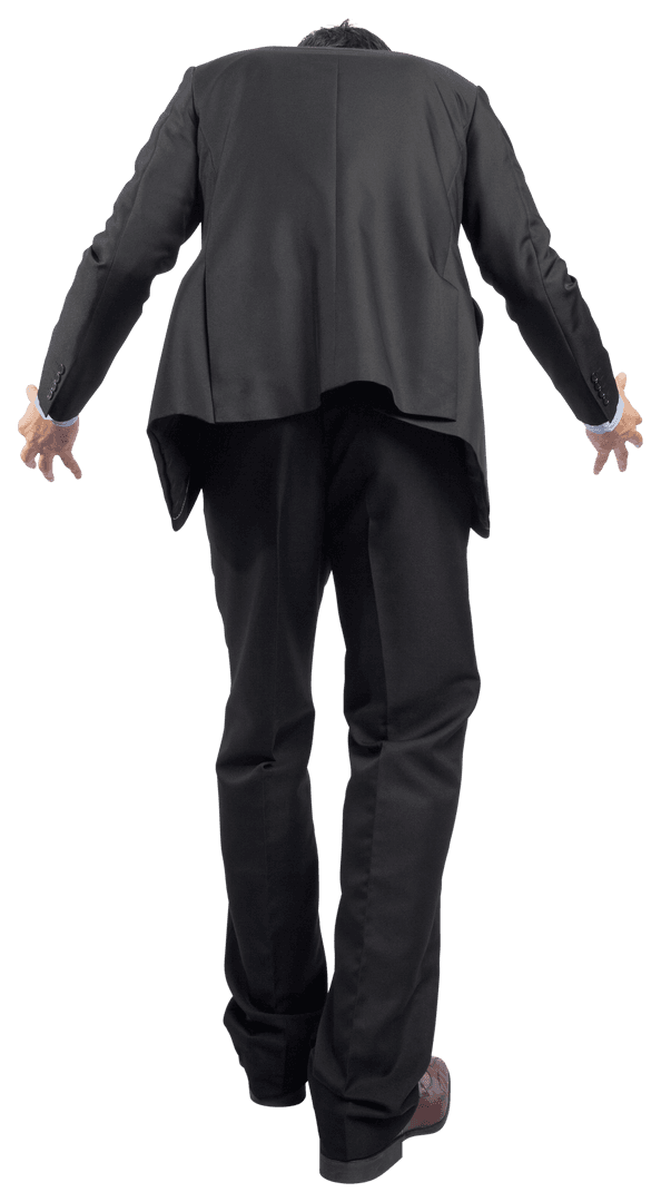 Transparent Back View Steaming Businessman Outburst