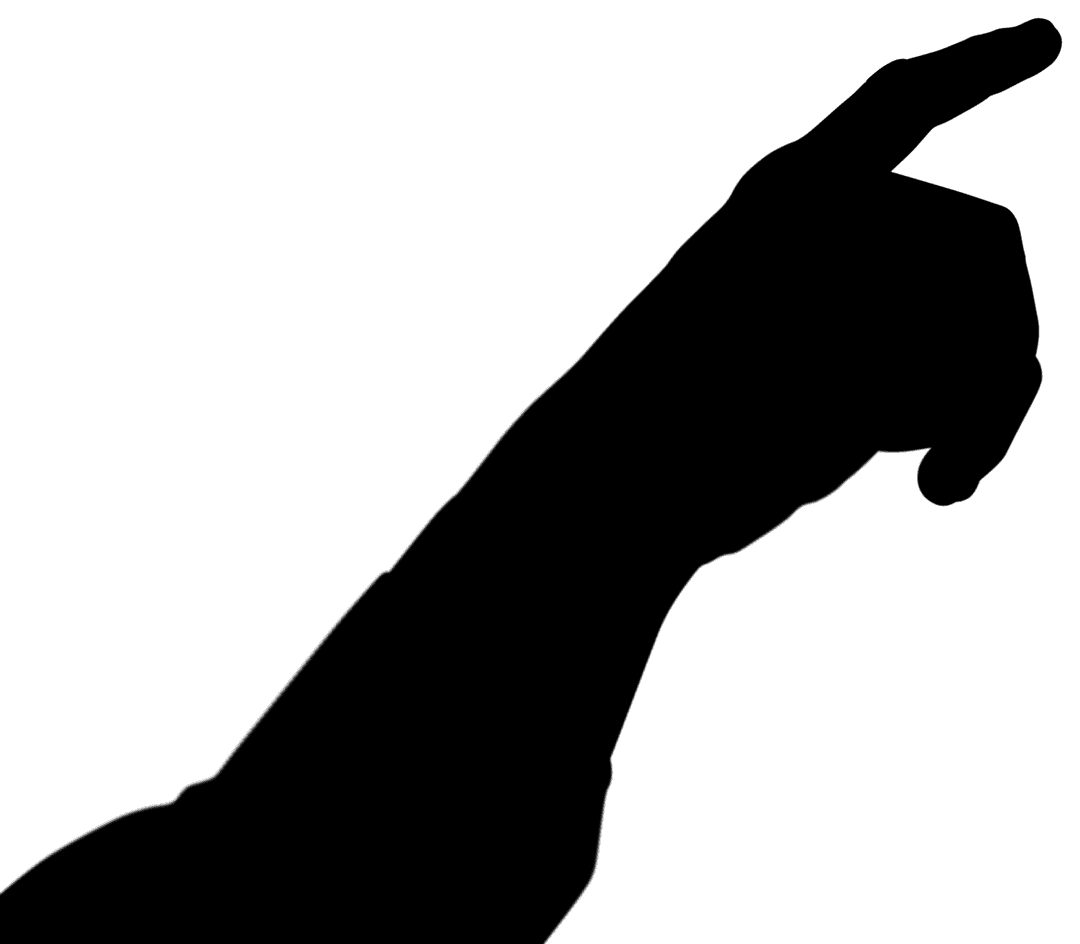 Transparent PNG Silhouette of Pointing Finger Gesture