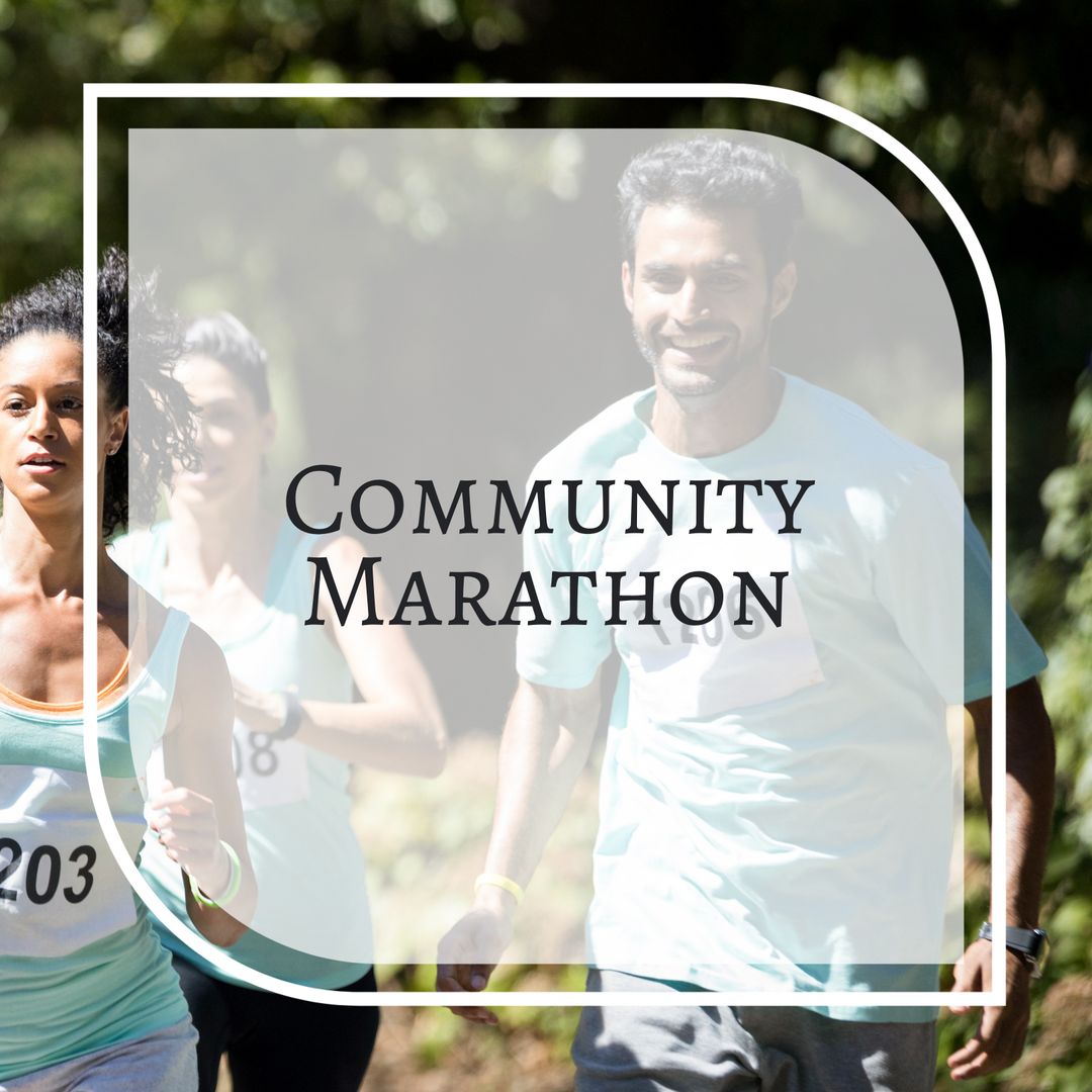 Diverse Runners Participating in Community Marathon