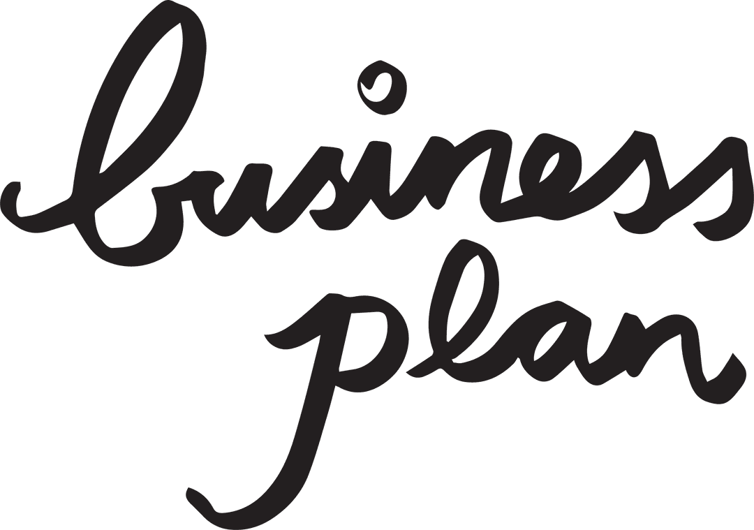 Handwritten Business Plan Text on Transparent Background