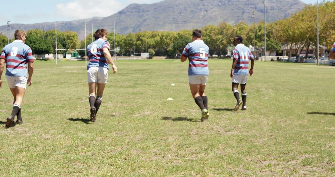 Rugby Team Preparing for Training Session on Field - Free Images, Stock Photos and Pictures on Pikwizard.com