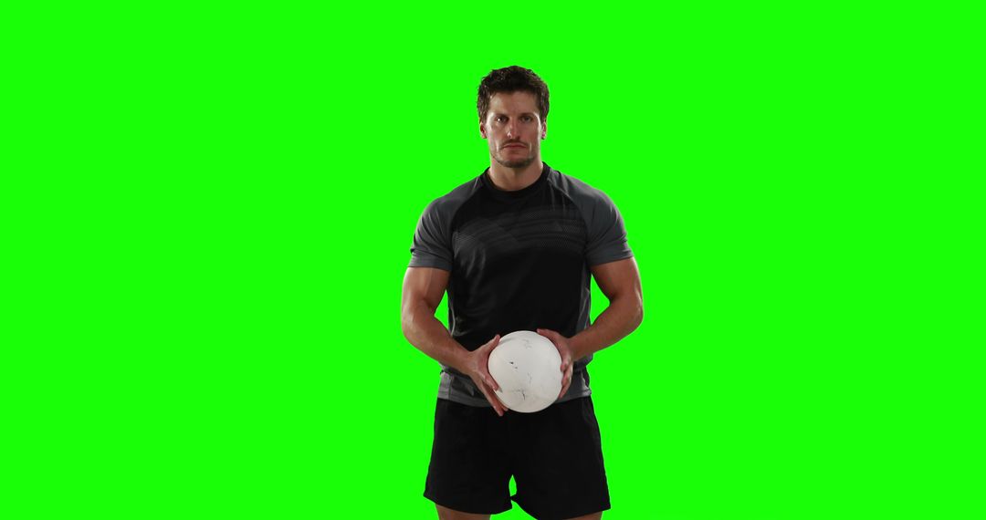 Athletic Man Holding Medicine Ball Isolated on Green Screen - Free Images, Stock Photos and Pictures on Pikwizard.com