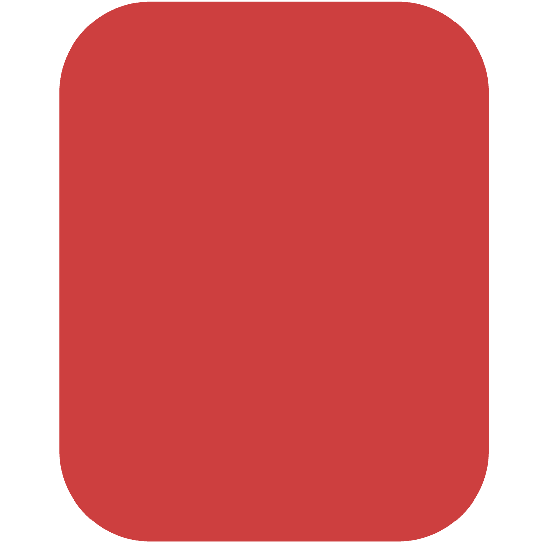 Bold Red Abstract Shape on Transparent Background