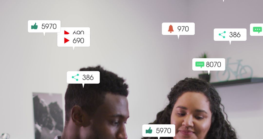 Business Team Analyzing Social Media Metrics and Engagement