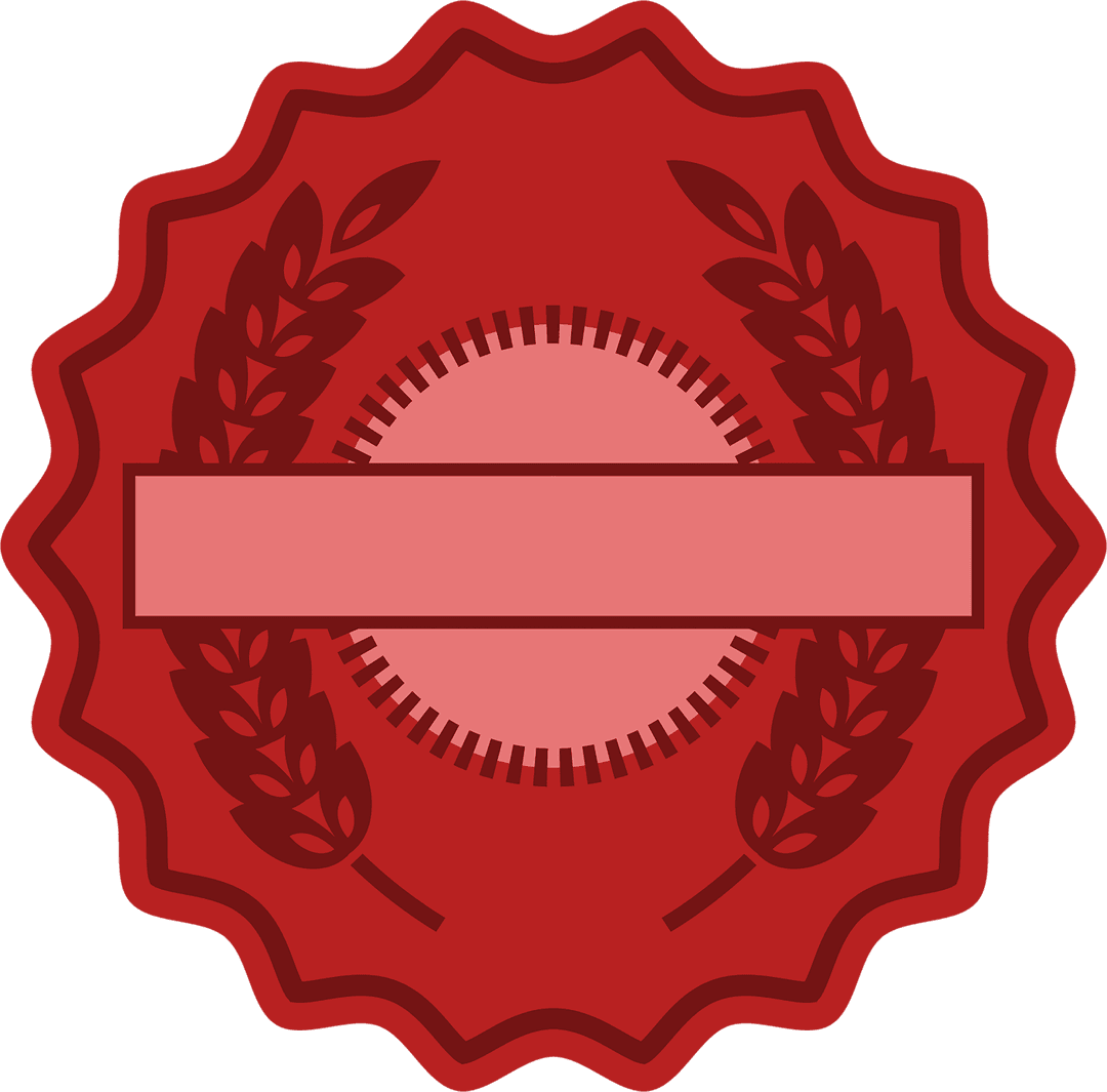 Transparent Red Badge with Ears Graphic Illustration
