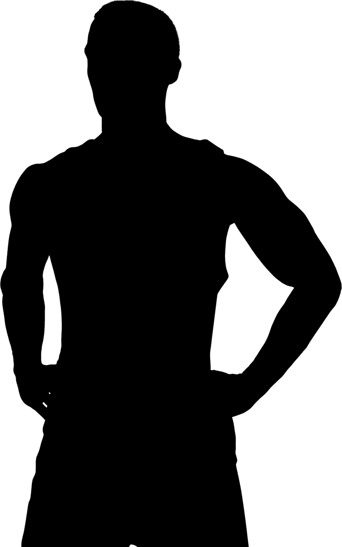 Silhouette of Man on Transparent Background, Lifestyle and Sport Theme