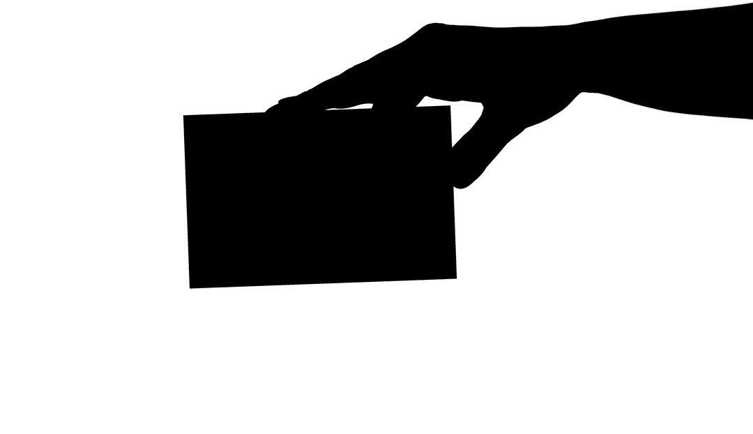 Digital Hand Holding Rectangular Object on Transparent Background