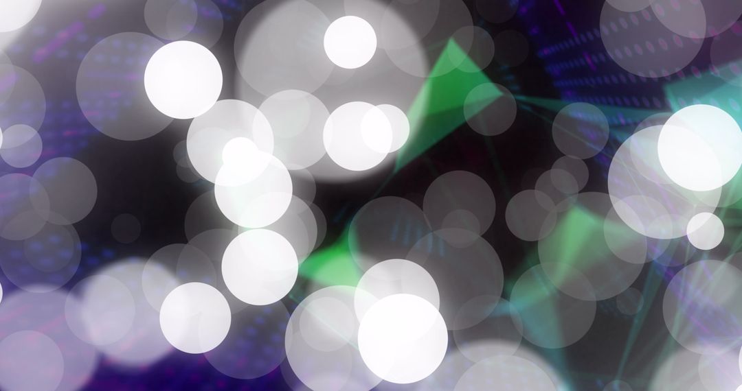 Abstract Digital Celebration with Bokeh Lights and Geometric Shapes