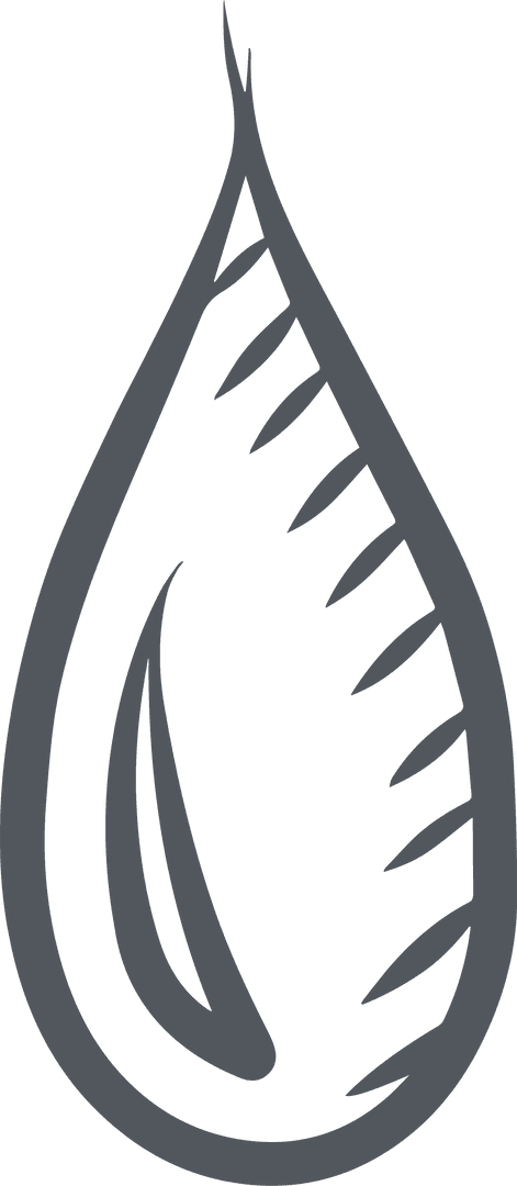 Minimalist Stylized Droplet with Transparent Background