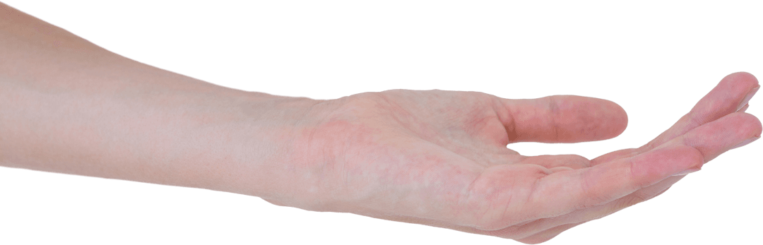 Outstretched Transparent Hand Gesturing Offering Indoor