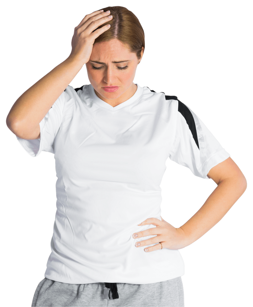 Young Woman Disappointed Transparent Background Gesture