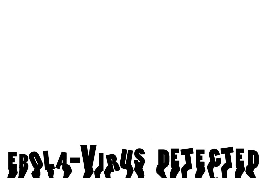 Ebola Detected Warning with Hands on Transparent Background