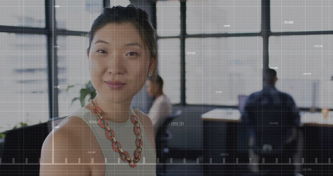 Modern Businesswoman in Data-Driven Office Environment