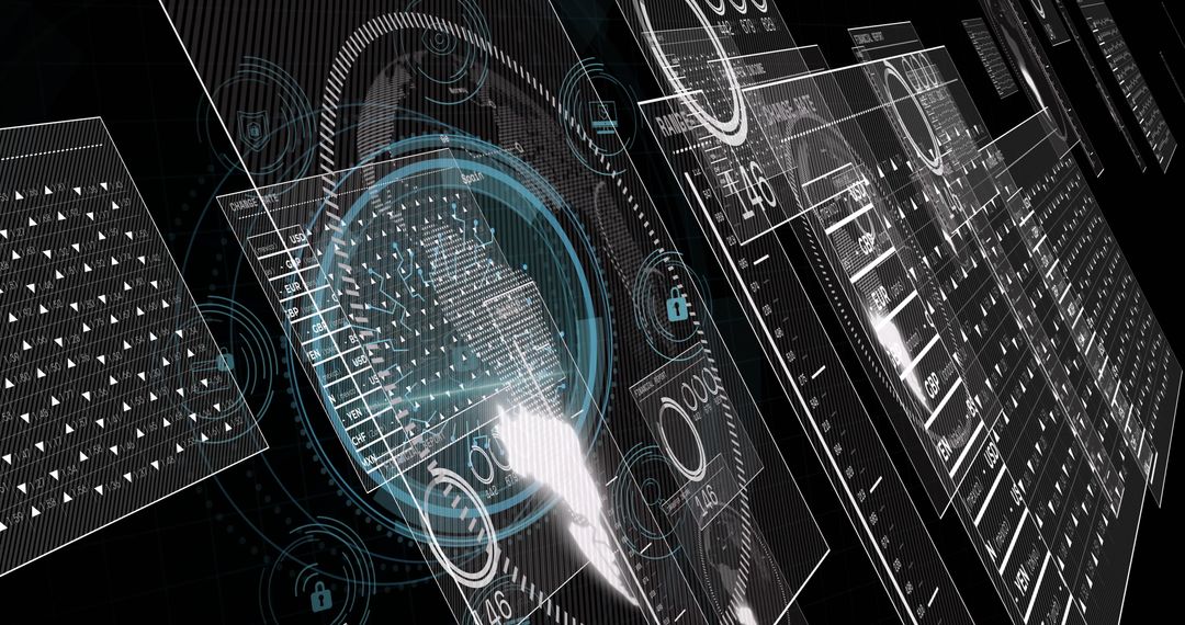 Futuristic Holographic Interface with Data and Security Layers