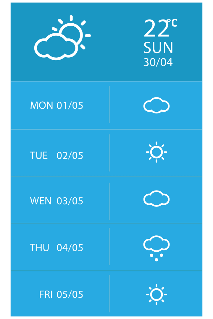 Weekly Weather Forecast Interface with Transparent Background - Download Free Stock Images Pikwizard.com