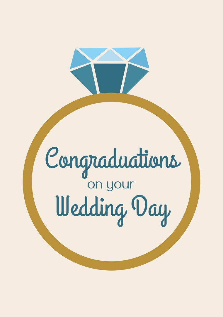 Congratulations on Your Wedding Day Greeting with Ring and Beige Background - Download Free Stock Templates Pikwizard.com