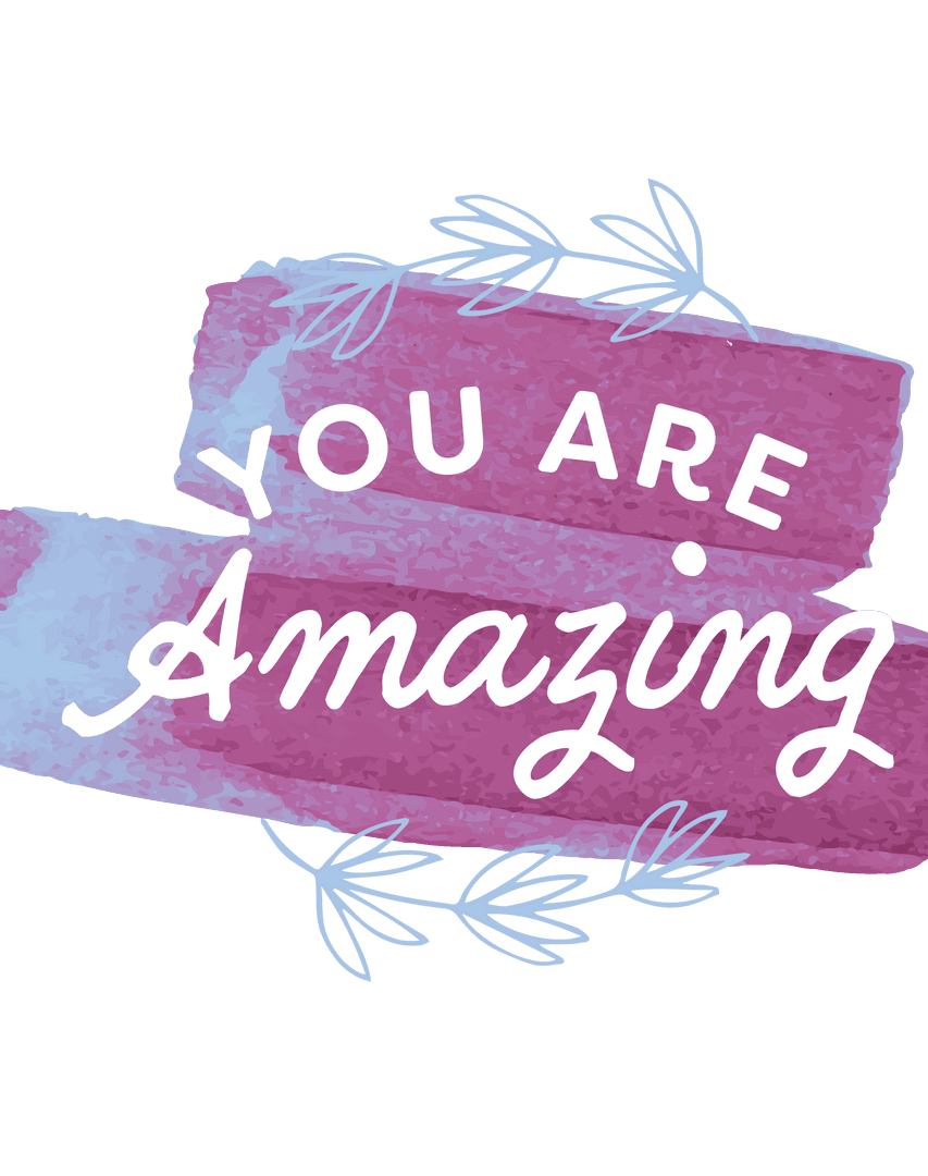 Inspirational you are amazing text on transparent background