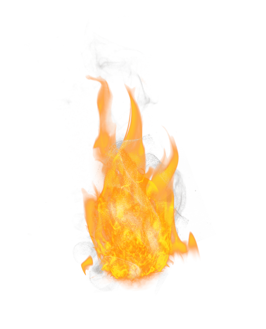 Realistic Transparent Flames on Isolated Background