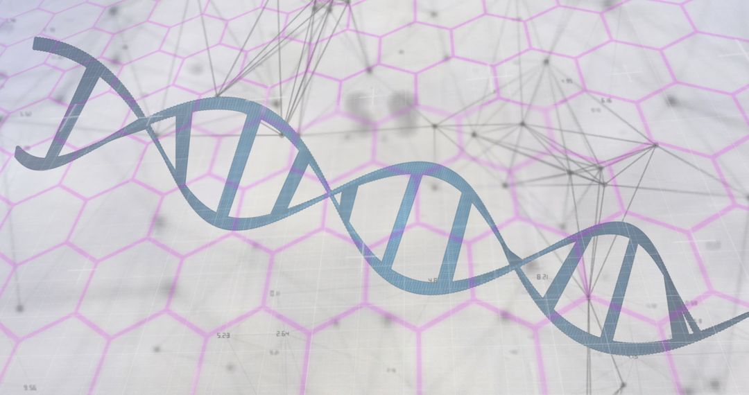 Digital DNA with Abstract Hexagons and Network Connections