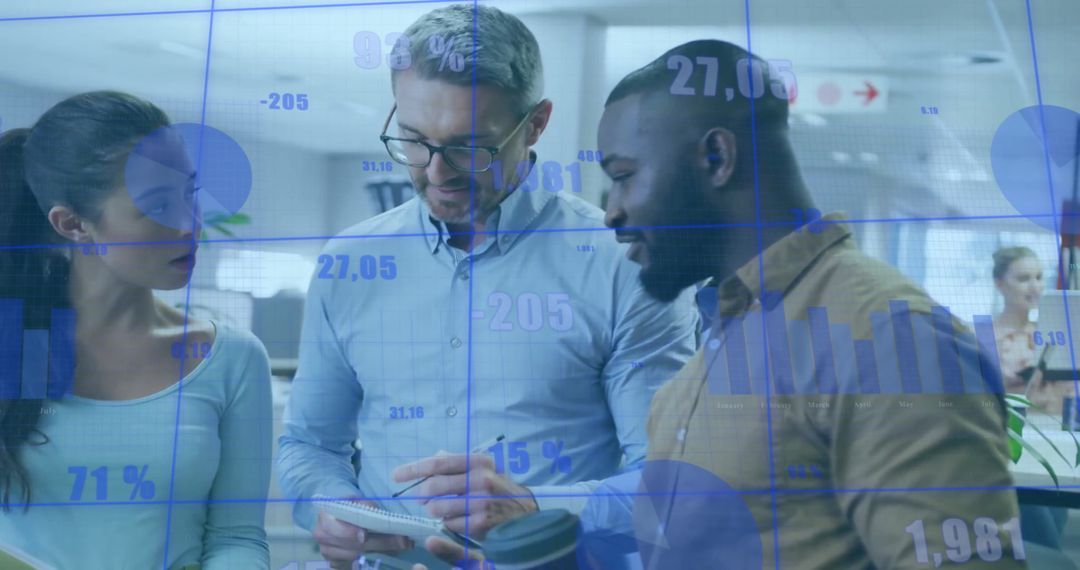 Global Business Team With Overlay of Financial Data