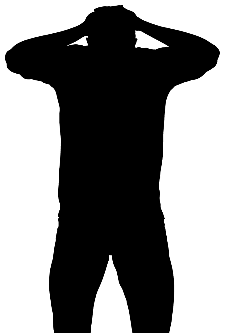 Transparent Silhouette of Man Isolated on White Background