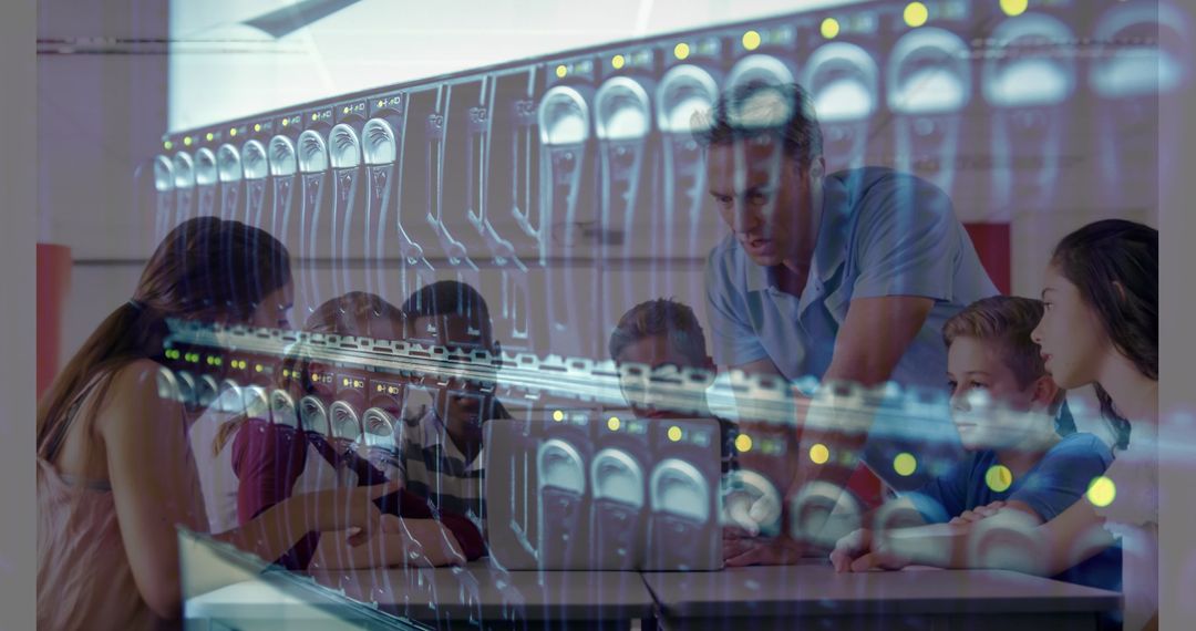 Digital Learning and Networking: Students in Tech Classroom