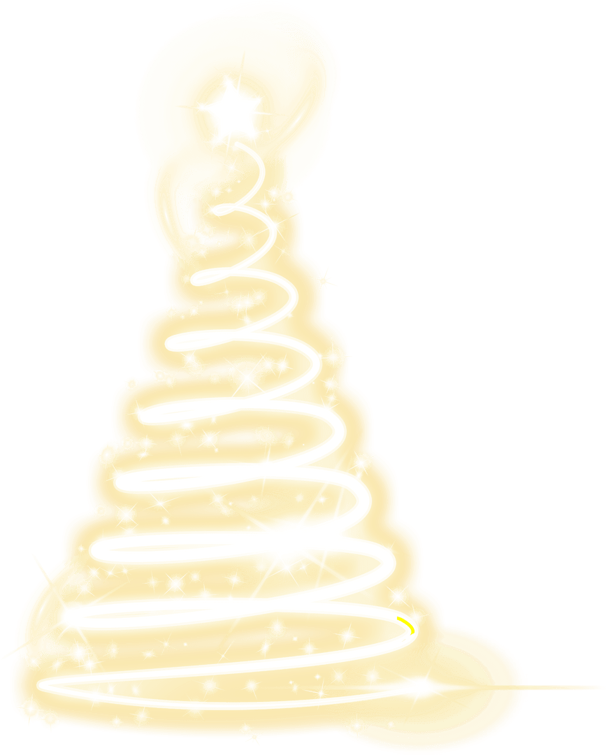 Glowing Transparent Christmas Tree with Sparkling Twirls