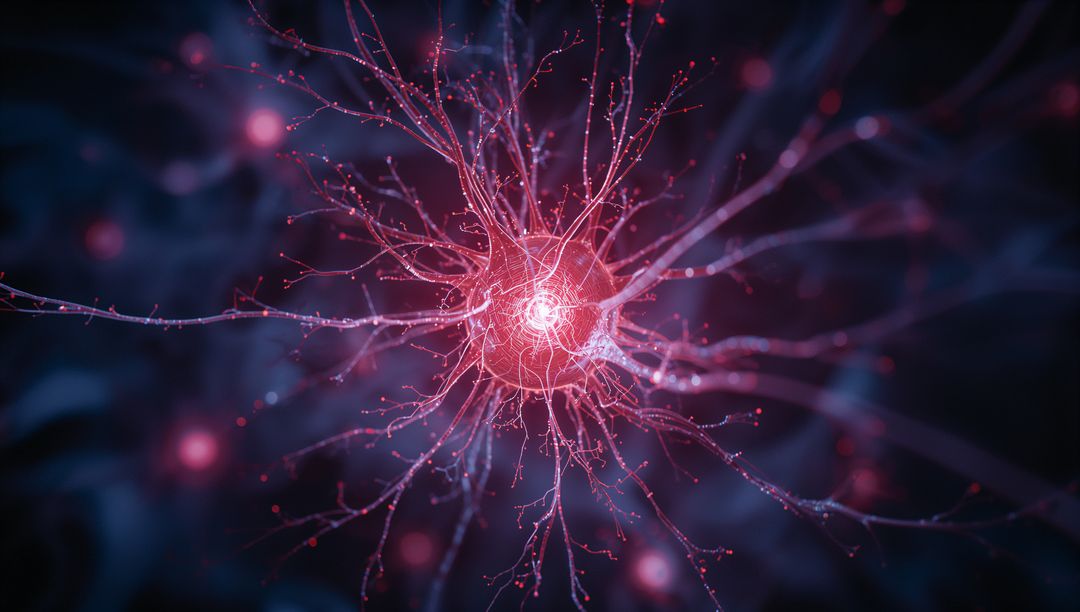 Digital Brain Network Neuron with Glowing Connections