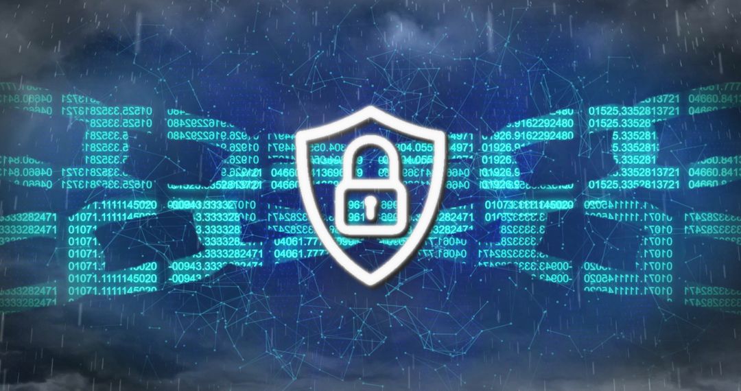 Digital Security Concept with Shield and Network Connections