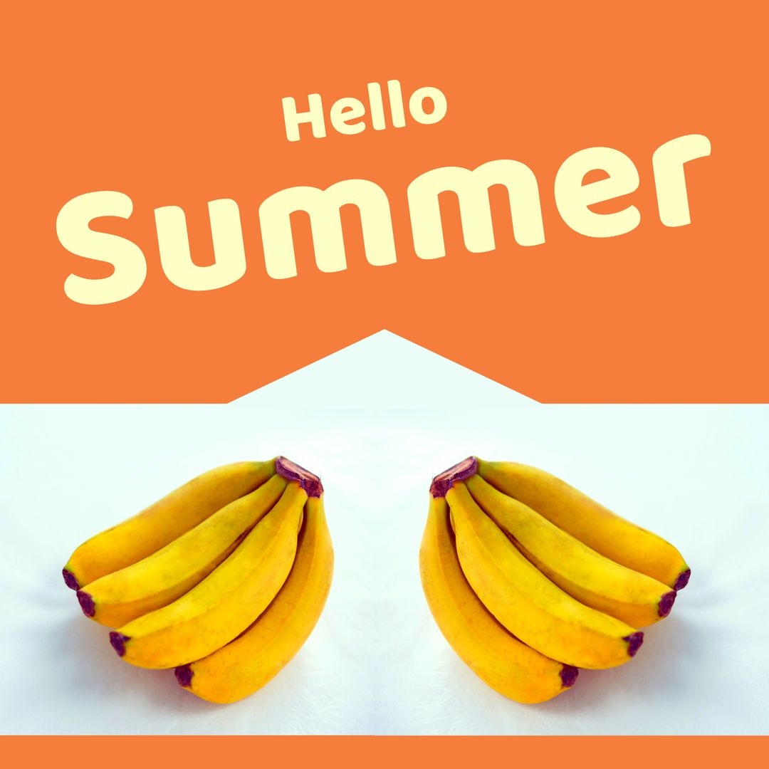 Hello Summer Greeting with Fresh Bananas Concept