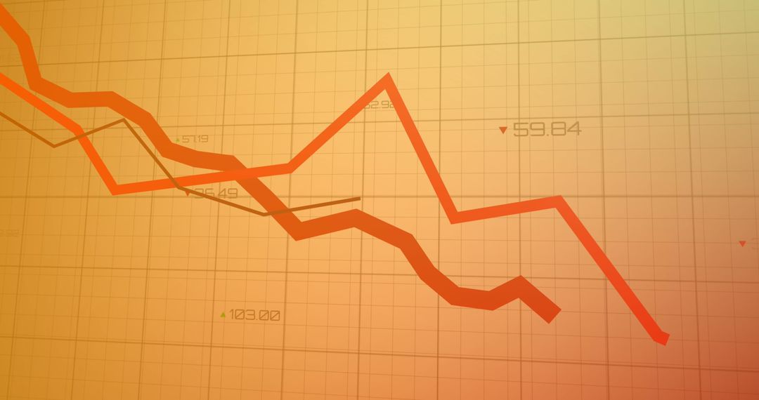 Falling Line Graph Illustrates Decreasing Financial Trends