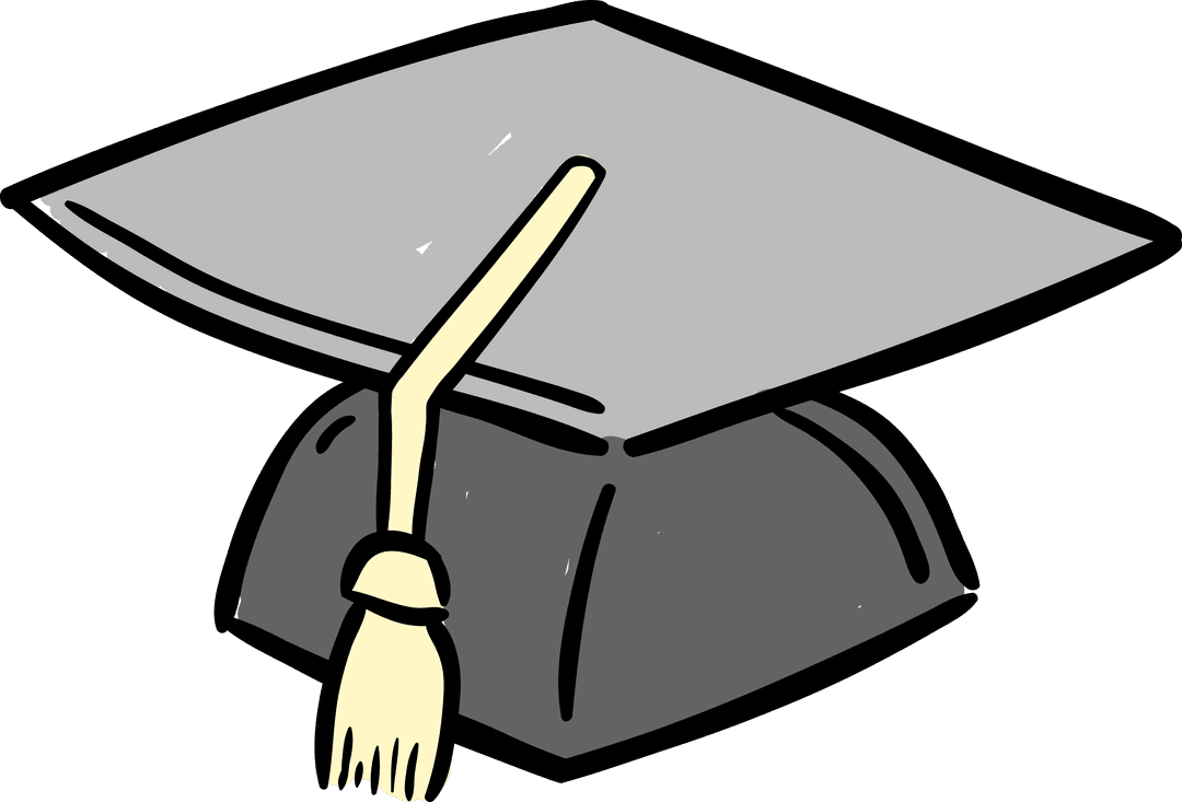 Transparent Gray Graduation Cap with Tassel Illustration