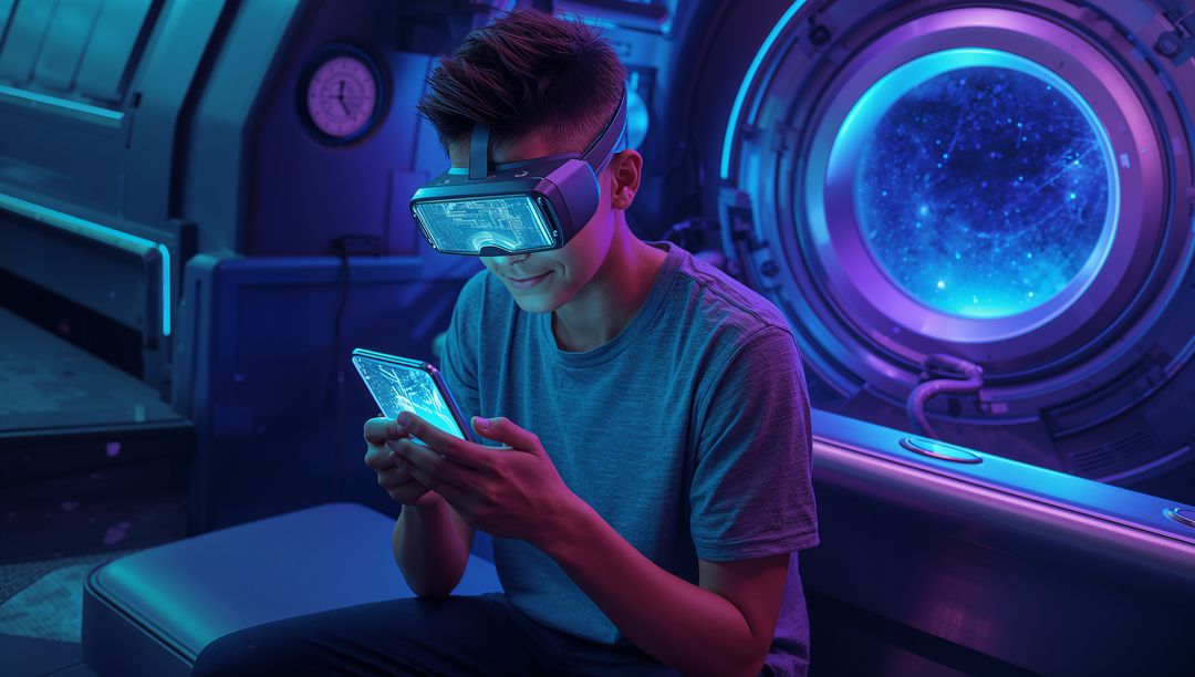 Youthful Exploration of Futuristic Virtual Reality in Sci-Fi Space Environment