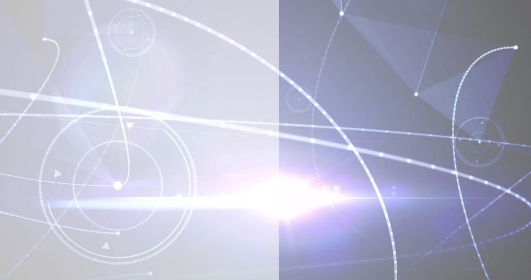 Abstract Futuristic Light Trails with Digital Elements