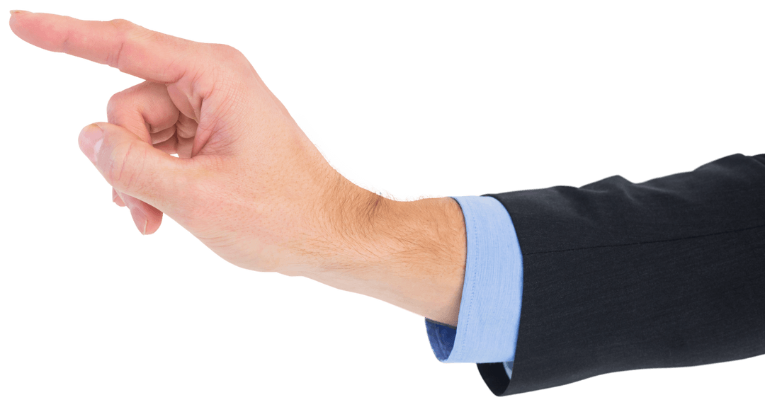Transparent Businessman's Hand Pointing Gesture