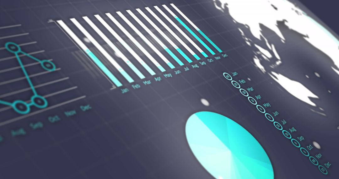 Futuristic Data Analytics Interface with Spinning Globe