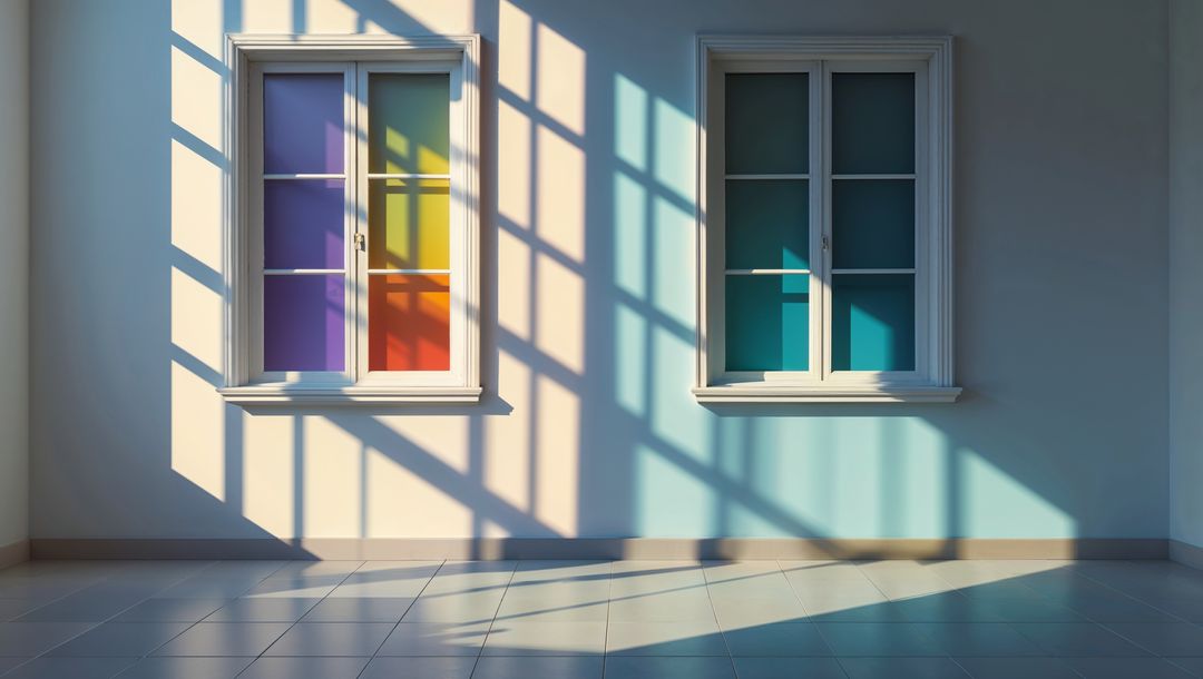 Rainbow Light Pattern Streaming Indoors with Minimalist Design