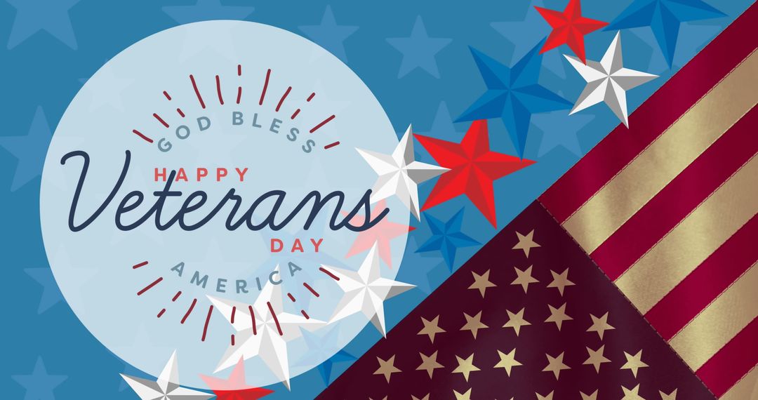 Festive Veterans Day Greeting with Stars and Stripes Theme
