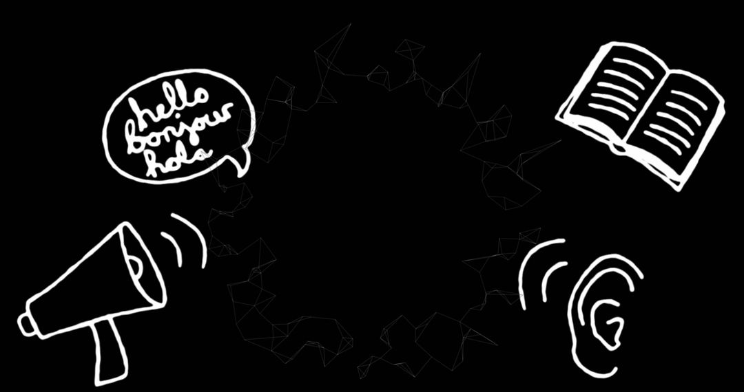 Educational Tools and Communication Network Illustration