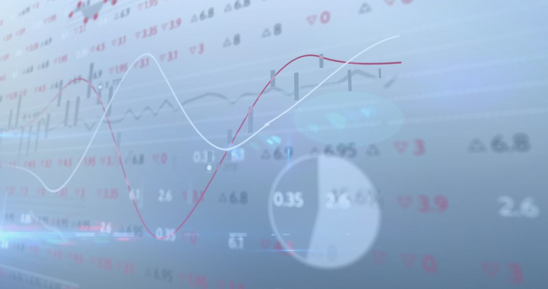 Abstract Financial Data Display with Graph Overlays