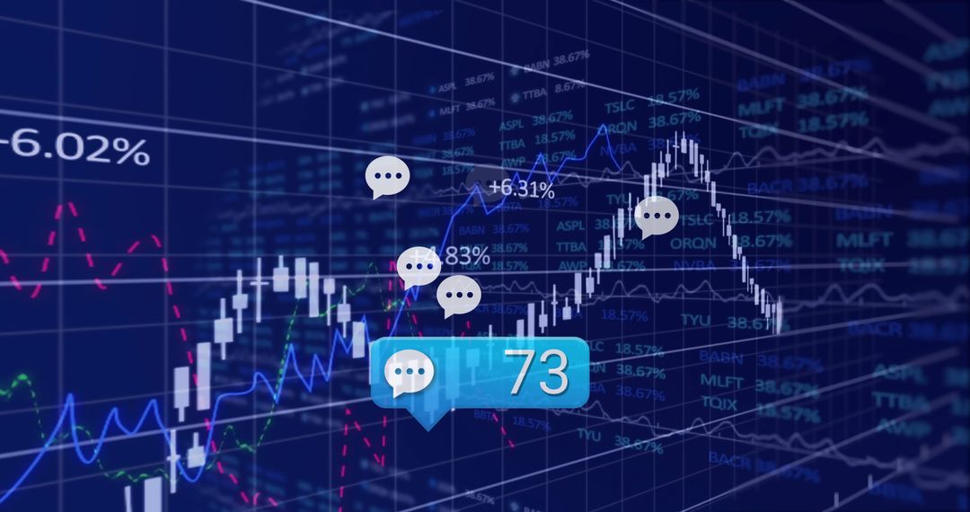 Digital Stock Market Analysis with Interface Updates and Data Trends