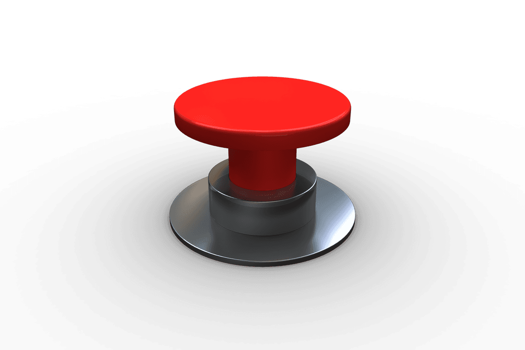 Red Button Device on Transparent Background Illustration