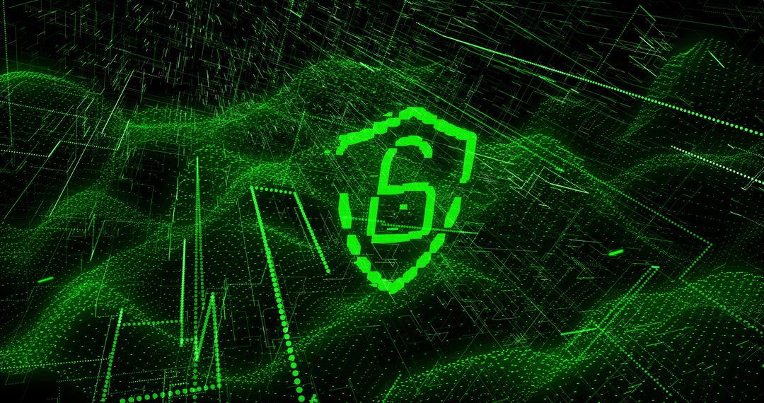 Digital Shield with Padlock Symbolizing Internet Security