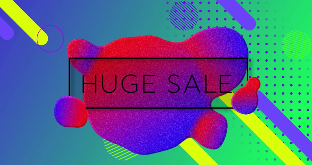 Colorful 'Huge Sale' Announcement with Graphic Patterns - Free Images, Stock Photos and Pictures on Pikwizard.com