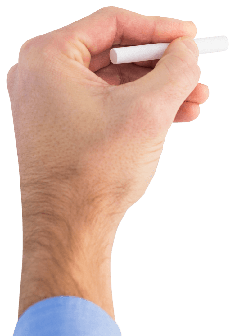 Hand Holding White Chalk Transparent Background